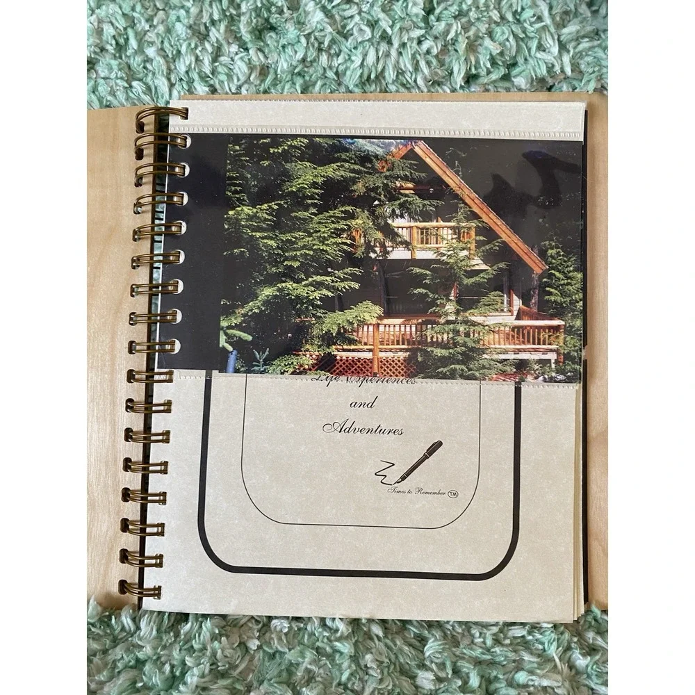 Wood Laser Design Guest Book Journal Mountain Trees Lake Nature Wedding B&B